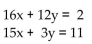 Write a system of equations associated with the augmented matrix. Do not try to solve. -  A)    B)    C)    D)   