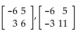 Determine the row operation that was used on the first matrix to obtain the second matrix. - 