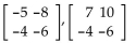 Determine the row operation that was used on the first matrix to obtain the second matrix. - 