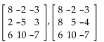 Determine the row operation that was used on the first matrix to obtain the second matrix. - 