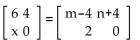 Find the values that make the equation true. -  A)  m = 0; n = 10; x = 0 B)  m = 6; n = 4; x = 2 C)  m = -10; n = 0; x = -2 D)  m = 10; n = 0; x = 2