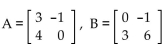 Given matrices A and B, find the indicated matrix if possible. -  Find AB. A)    B)    C)    D)   