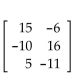 Given matrices A and B, find the indicated matrix if possible. -  Find AB. A)    B)  AB is not defined. C)    D)   