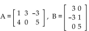 Given matrices A and B, find the indicated matrix if possible. -A   Find AB. A)    B)  AB is not defined. C)    D)   
