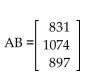 Find a matrix A and a column matrix B that describe the following tables involving credits and tuition costs. Find the matrix product AB, and interpret the significance of the entries of this product. -  A)    The average cost per credit hour is $63. B)    Tuition for Student 1 is $1116, tuition for Student 2 is $960, and tuition for Student 3 is $726. C)    Tuition for Student 1 is $831, tuition for Student 2 is $1074, and tuition for Student 3 is $897. D)    Tuition for Student 1 is $1002, tuition for Student 2 is $789, and tuition for Student 3 is $1011.