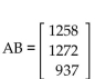 Find a matrix A and a column matrix B that describe the following tables involving credits and tuition costs. Find the matrix product AB, and interpret the significance of the entries of this product. -  A)    The total tuition paid by all 3 students is $3822. B)    Tuition for Student 1 is $1251, tuition for Student 2 is $1274, and tuition for Student 3 is $923. C)    The total tuition paid by all 3 students is $3973. D)    Tuition for Student 1 is $1258, tuition for Student 2 is $1272, and tuition for Student 3 is $937.
