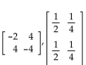 Determine whether the matrices in each pair are inverses of each other. -  A)  Yes B)  No