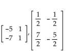 Determine whether the matrices in each pair are inverses of each other. -  A)  No B)  Yes