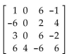 Find the determinant of the given matrix. -  A)  112 B)  28 C)  56 D)  14