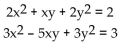 Solve the system. -  A)  {(1, 0) } B)  {(1, 0) , (0, 1) } C)  {(1, 0) , (-1, 0) } D)  {(1, 0) , (-1, 0) , (0, 1) , (0, -1) }