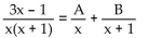 Find the unknowns on the right side of the partial fraction decomposition. -  A)  A = -1, B = -4 B)  A = 1, B = 4 C)  A = 1, B = -4 D)  A = -1, B = 4