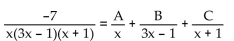 Find the unknowns on the right side of the partial fraction decomposition. -  A)    B)    C)    D)   