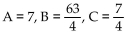 Find the unknowns on the right side of the partial fraction decomposition. -  A)    B)    C)    D)   
