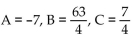 Find the unknowns on the right side of the partial fraction decomposition. -  A)    B)    C)    D)   