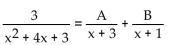 Find the unknowns on the right side of the partial fraction decomposition. -  A)    B)    C)    D)   