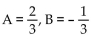 Find the unknowns on the right side of the partial fraction decomposition. -  A)    B)    C)    D)   