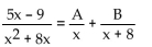 Find the unknowns on the right side of the partial fraction decomposition. -  A)    B)    C)    D)   