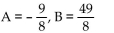 Find the unknowns on the right side of the partial fraction decomposition. -  A)    B)    C)    D)   