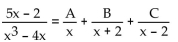 Find the unknowns on the right side of the partial fraction decomposition. -  A)    B)    C)    D)   