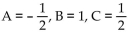 Find A, B, and C for the partial fraction decomposition. -  A)    B)    C)    D)   