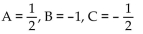 Find A, B, and C for the partial fraction decomposition. -  A)    B)    C)    D)   