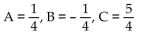 Find the unknowns on the right side of the partial fraction decomposition. -  A)    B)    C)    D)   