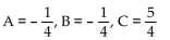 Find the unknowns on the right side of the partial fraction decomposition. -  A)    B)    C)    D)   
