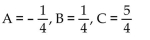 Find the unknowns on the right side of the partial fraction decomposition. -  A)    B)    C)    D)   
