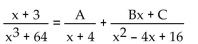 Find the unknowns on the right side of the partial fraction decomposition. -  A)    B)    C)    D)   