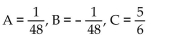 Find the unknowns on the right side of the partial fraction decomposition. -  A)    B)    C)    D)   