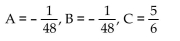 Find the unknowns on the right side of the partial fraction decomposition. -  A)    B)    C)    D)   