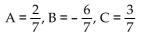 Find the unknowns on the right side of the partial fraction decomposition. -  A)    B)    C)    D)   