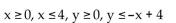 Write a system of inequalities whose solution set is the region shown. -  A)    B)    C)    D)   