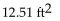 Find the area of the region. -Round to the nearest hundredth of a square foot.   A)    B)    C)    D)   