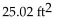 Find the area of the region. -Round to the nearest hundredth of a square foot.   A)    B)    C)    D)   