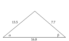Solve the triangle. Approximate values to the nearest tenth when appropriate. -  A)    B)    C)    D)  No solution