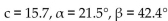 Solve the triangle. Approximate values to the nearest tenth when appropriate. -  = 116.1° a = 6.40 B = 11.77 A)    B)  No solution C)    D)   
