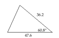 Approximate the area of the triangle to the nearest tenth. -  A)  747.9 B)  752.1 C)  767.2 D)  761.4