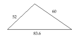 Approximate the area of the triangle to the nearest tenth. -  A)  2801 B)  2780 C)  1552 D)  1551