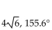 Find the magnitude and direction angle of the resultant. -  A)  16, 114.4°  B)    C)    D)    
