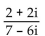 Perform the operation using trigonometric form. Write the answer in the form a + bi -  A)    B)    C)    D)  2 - 2i