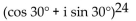 Use De Moivre's theorem to simplify the expression. Write the answer in the form a + bi. -  A)  -i B)  1 C)  -1 D)  i