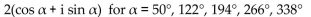 Solve the equation. Express your answer in trigonometric form. -  A)    B)    C)    D)   