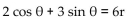 For the given rectangular equation, write an equivalent polar equation. -2x + 3y = 6 A)    B)    C)    D)   
