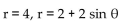 Graph the pair of polar equations on a calculator, together on the same screen, and use the trace feature to estimate the polar coordinates of all points of intersection of the curves. Round to the nearest hundredth, if necessary. -  A)  (1.57, 4)  B)  (4, 3.14)  C)  (4, 1.57)  D)  (4, 1.57) , (4, 4.712) 