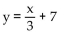 Eliminate the parameter of the pair of parametric equations. -x = 3t, y = t + 7 A)    B)  y = 3x - 7 C)  y = 3x + 7 D)   