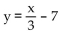Eliminate the parameter of the pair of parametric equations. -x = 3t, y = t + 7 A)    B)  y = 3x - 7 C)  y = 3x + 7 D)   