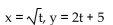 Eliminate the parameter of the pair of parametric equations. -  A)    B)    C)    D)   