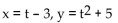 Eliminate the parameter of the pair of parametric equations. -  A)    B)    C)    D)   