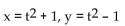Eliminate the parameter of the pair of parametric equations. -  A)    B)    C)    D)   